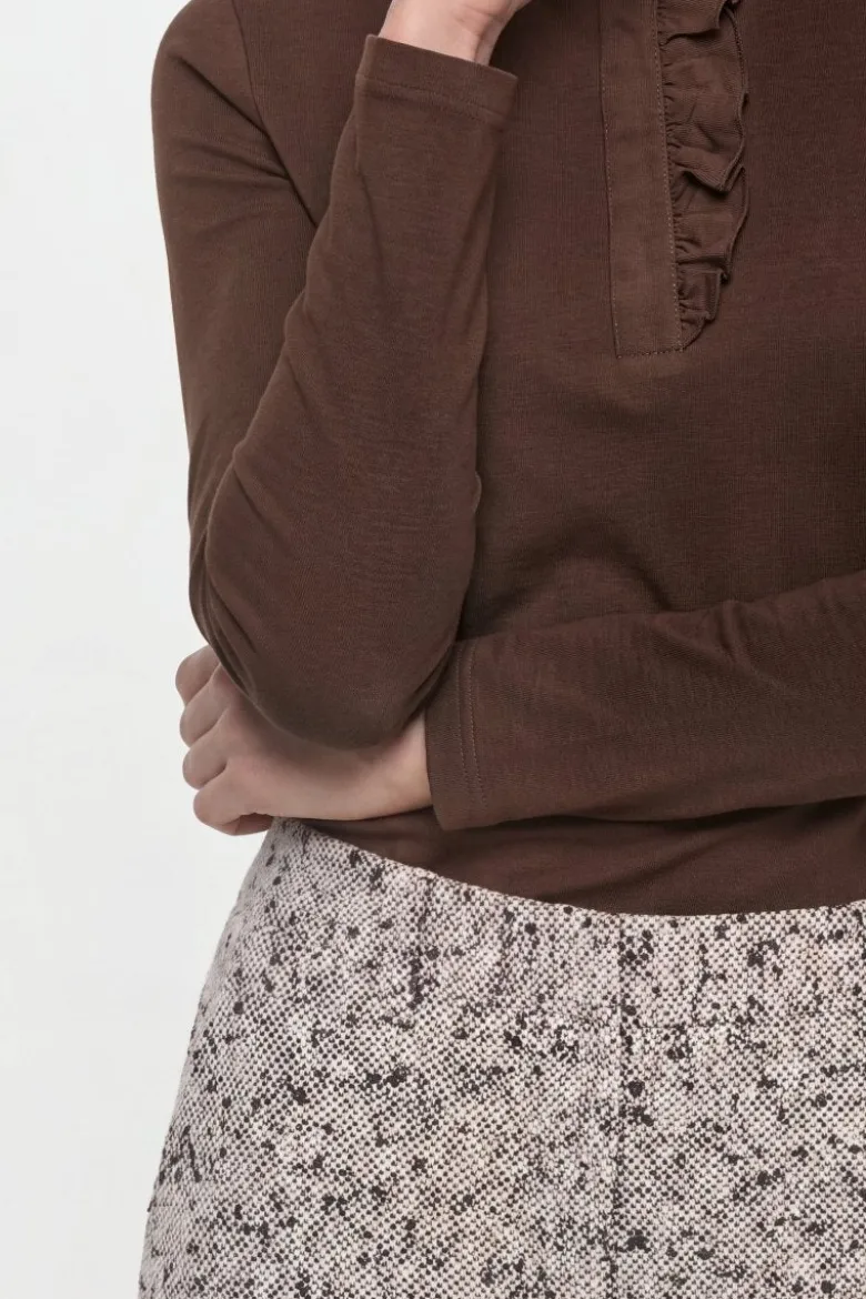 Longsleeve mit Rüschenkragen