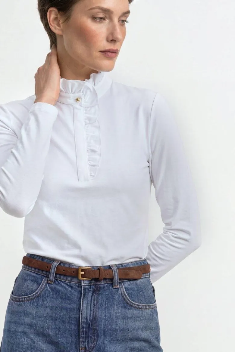 Longsleeve mit Rüschenkragen