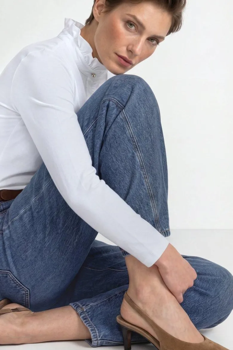 Longsleeve mit Rüschenkragen