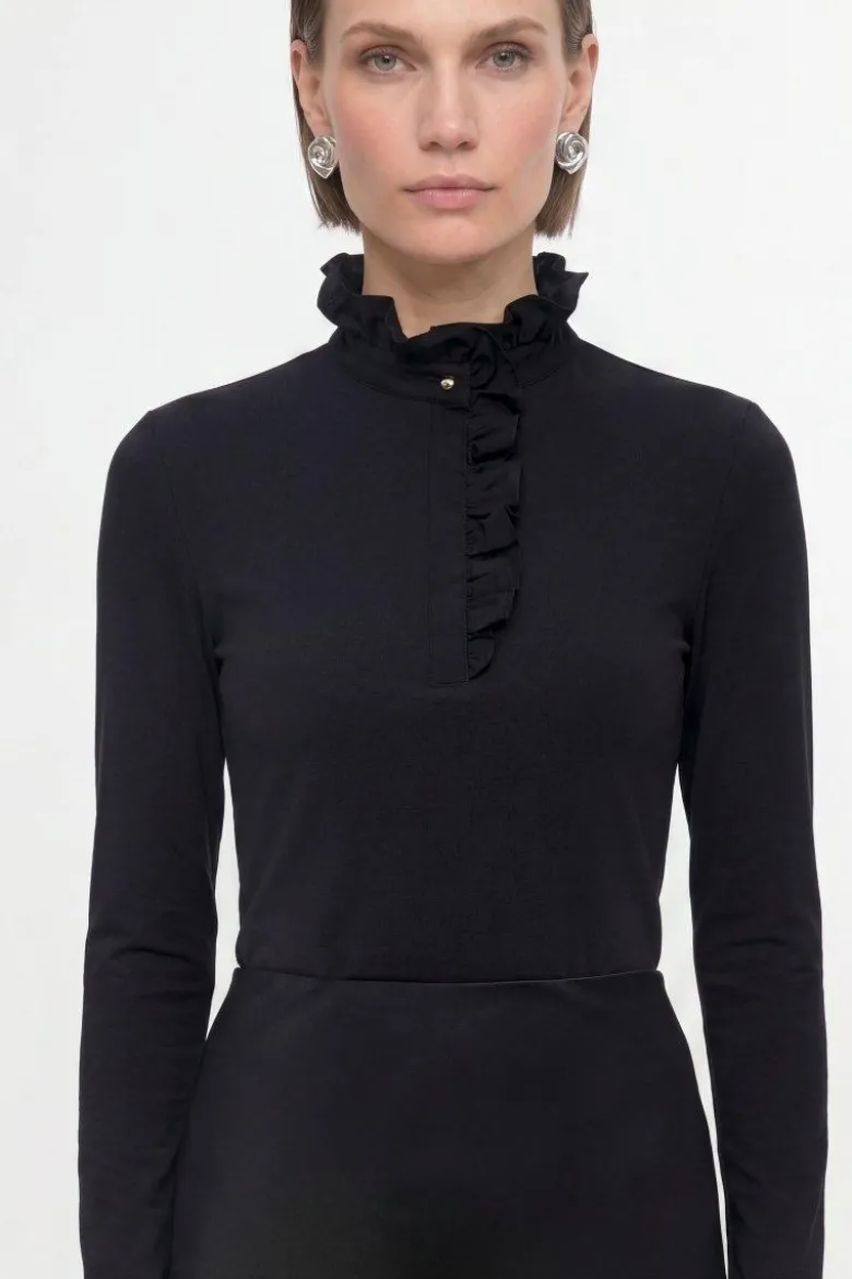Longsleeve mit Rüschenkragen