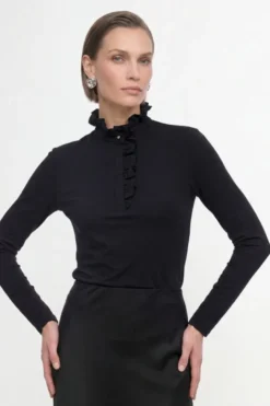 Longsleeve mit Rüschenkragen
