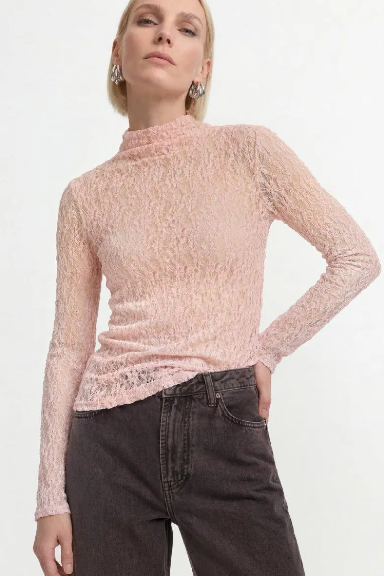 Longsleeve mit Spitzenmuster