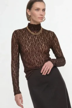 Longsleeve mit Spitzenmuster