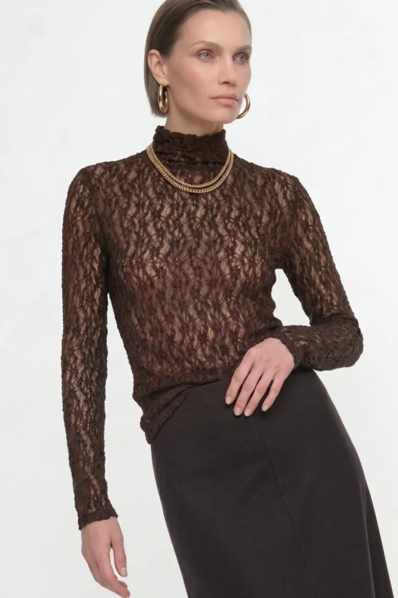 Longsleeve mit Spitzenmuster