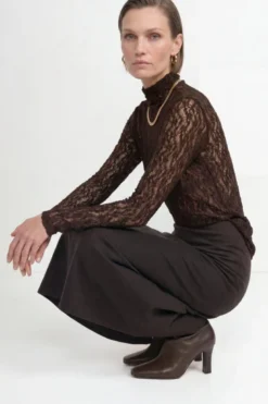 Longsleeve mit Spitzenmuster