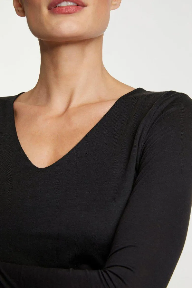 Longsleeve mit V-Neck