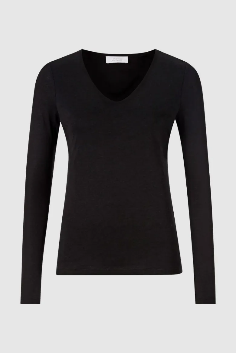 Longsleeve mit V-Neck