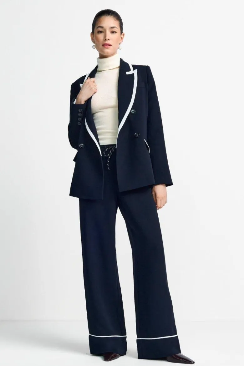 Marineblaue Hose mit Kordelzug