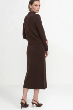 Merino-Kaschmir-Pullover mit Schleifenkragen