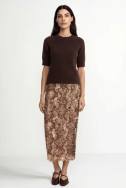 Mesh-Rock mit Animal-Print