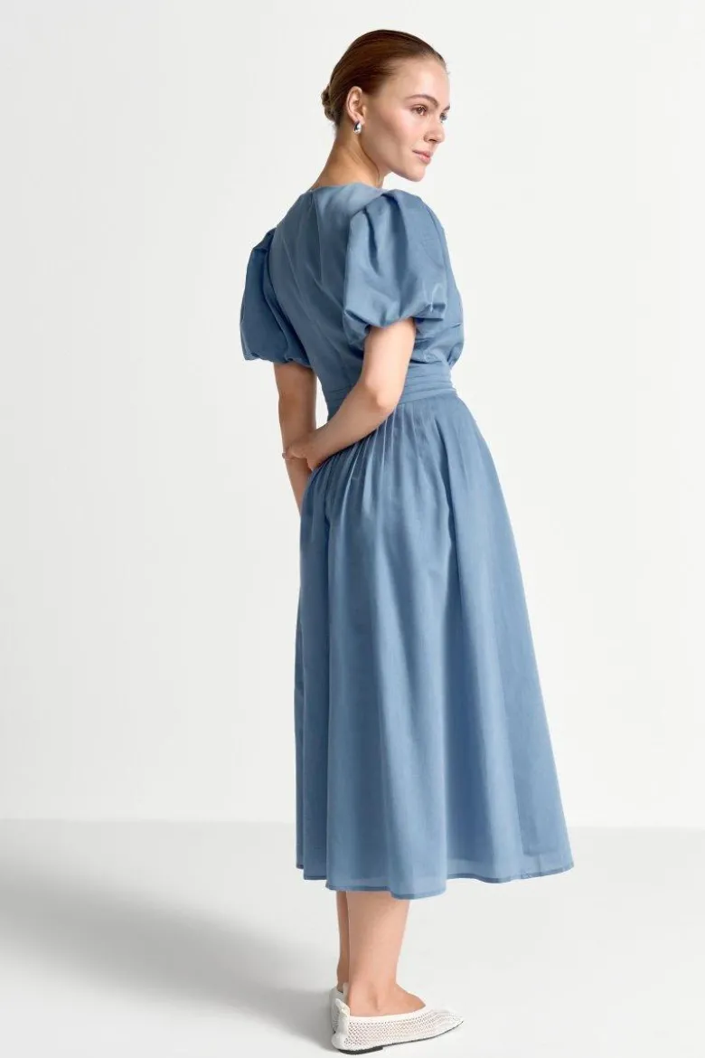 Midikleid mit Ballonärmeln