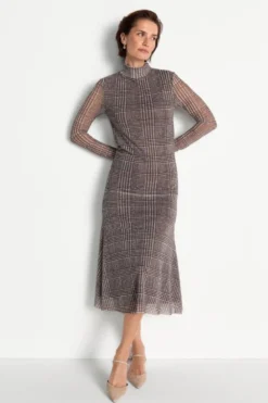 Midikleid mit Karomuster
