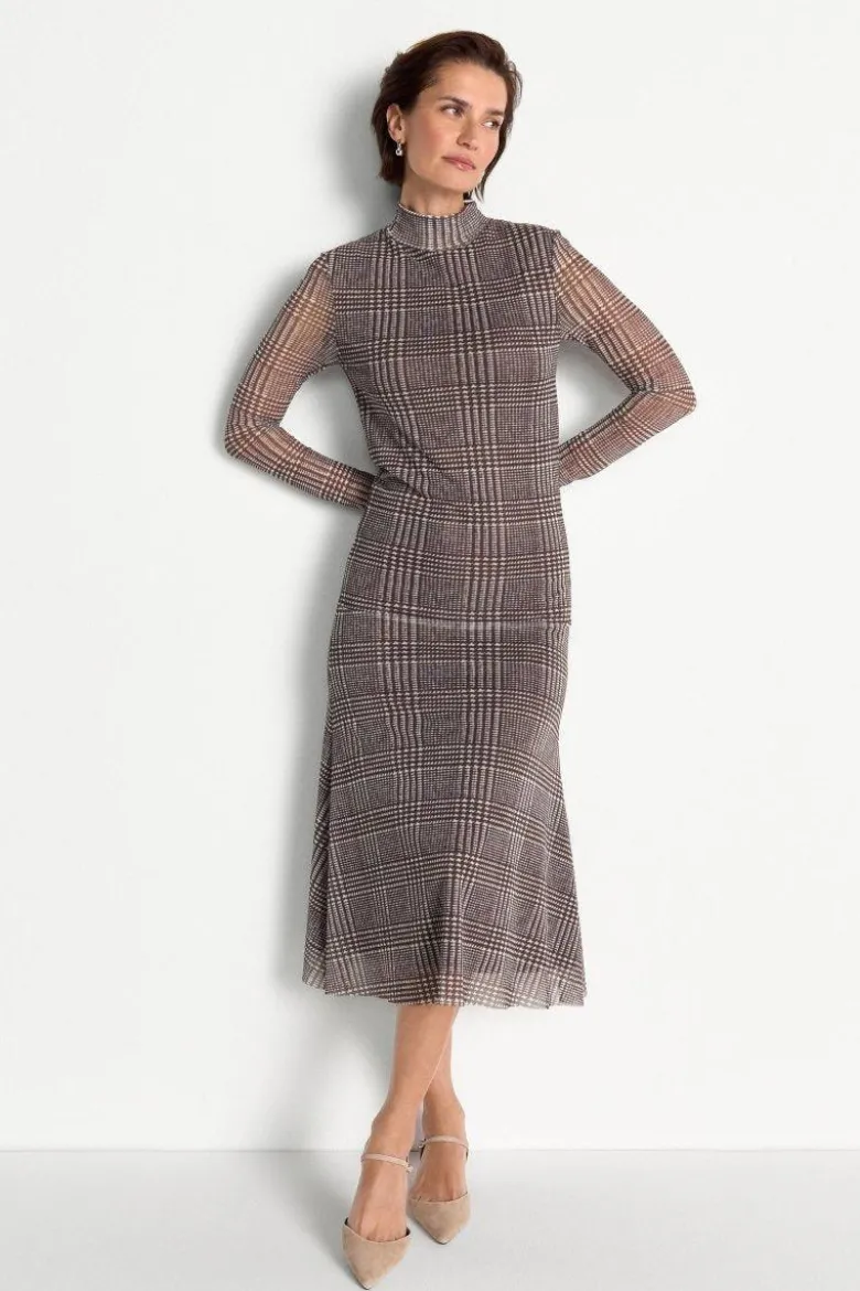 Midikleid mit Karomuster