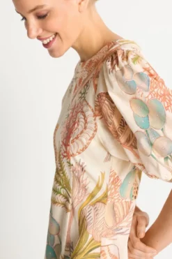 Midikleid mit Muschelprint