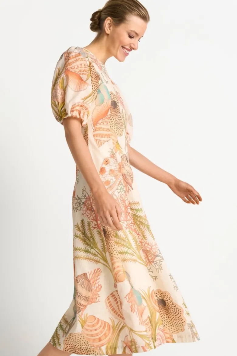 Midikleid mit Muschelprint