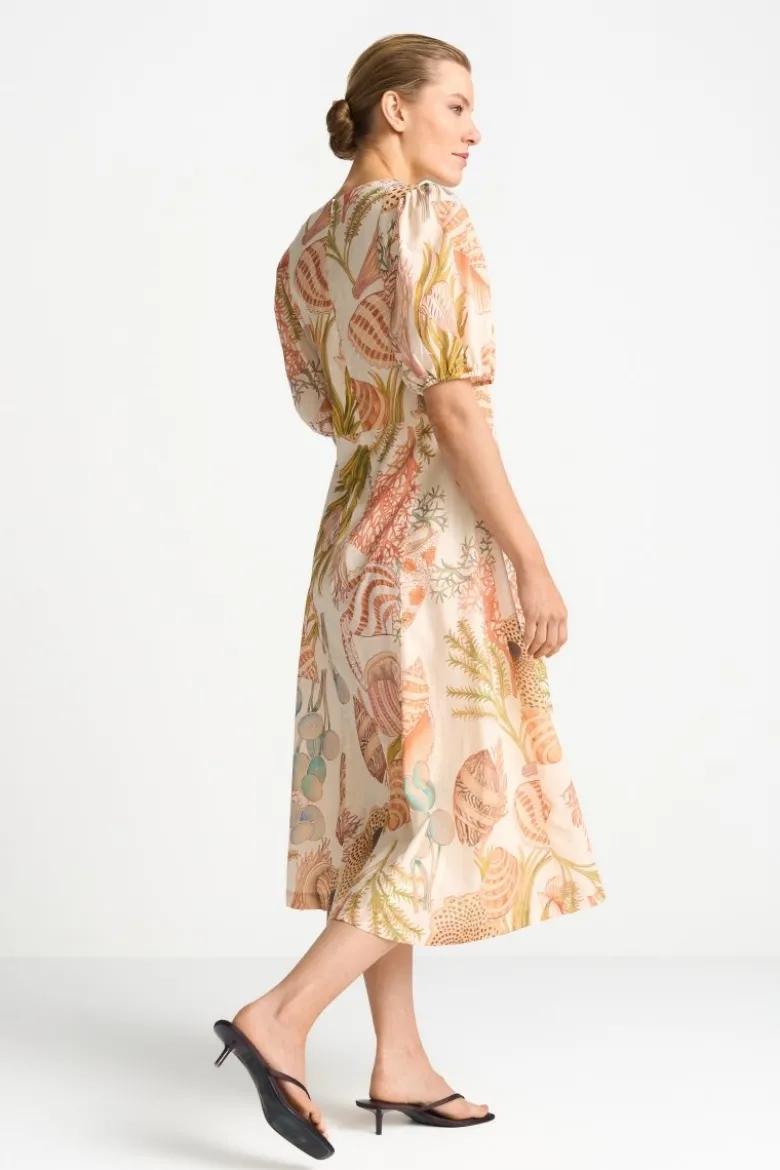 Midikleid mit Muschelprint