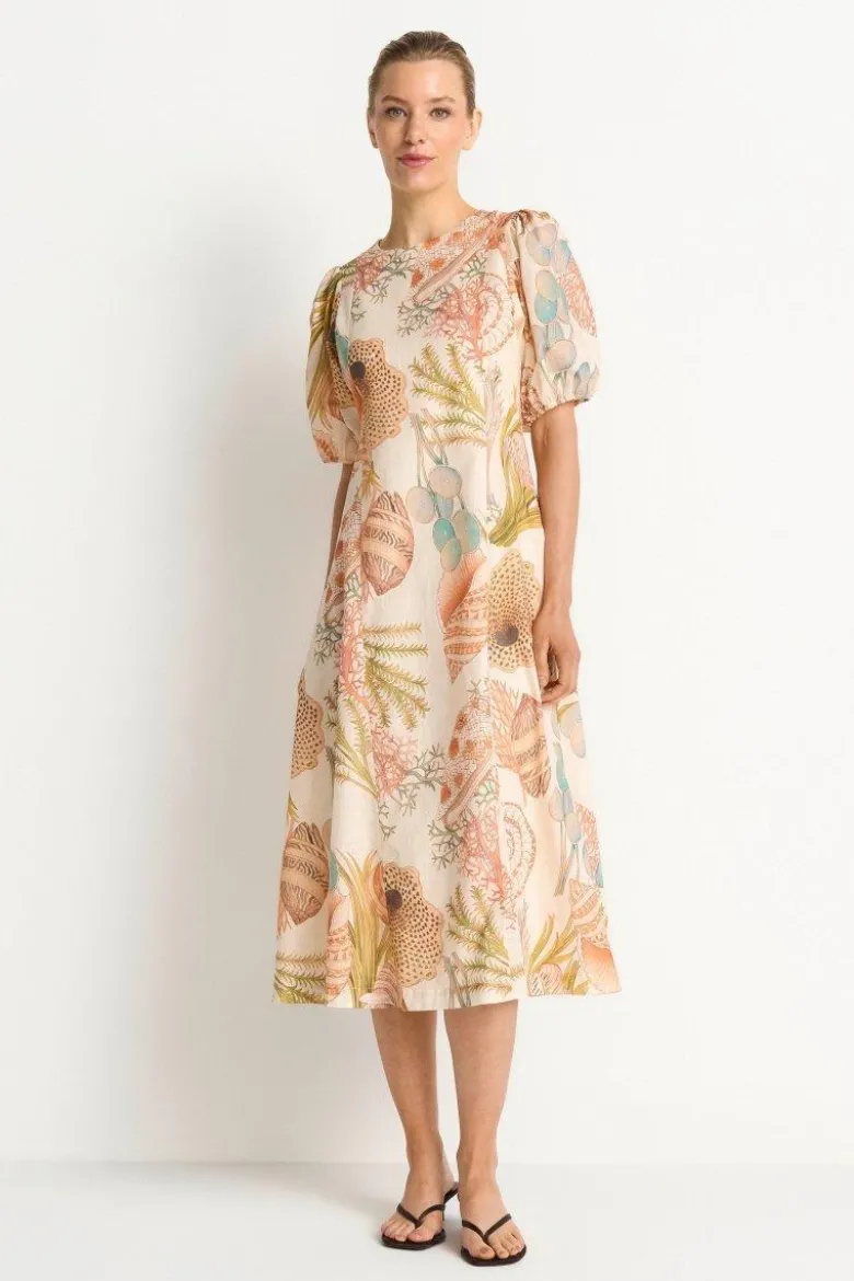 Midikleid mit Muschelprint