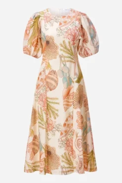 Midikleid mit Muschelprint