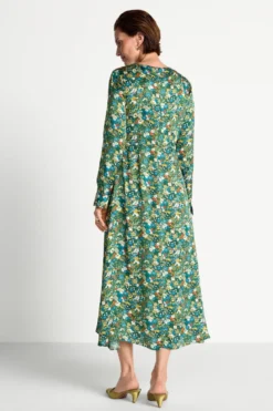 Midikleid mit Schluppe und Blumenprint