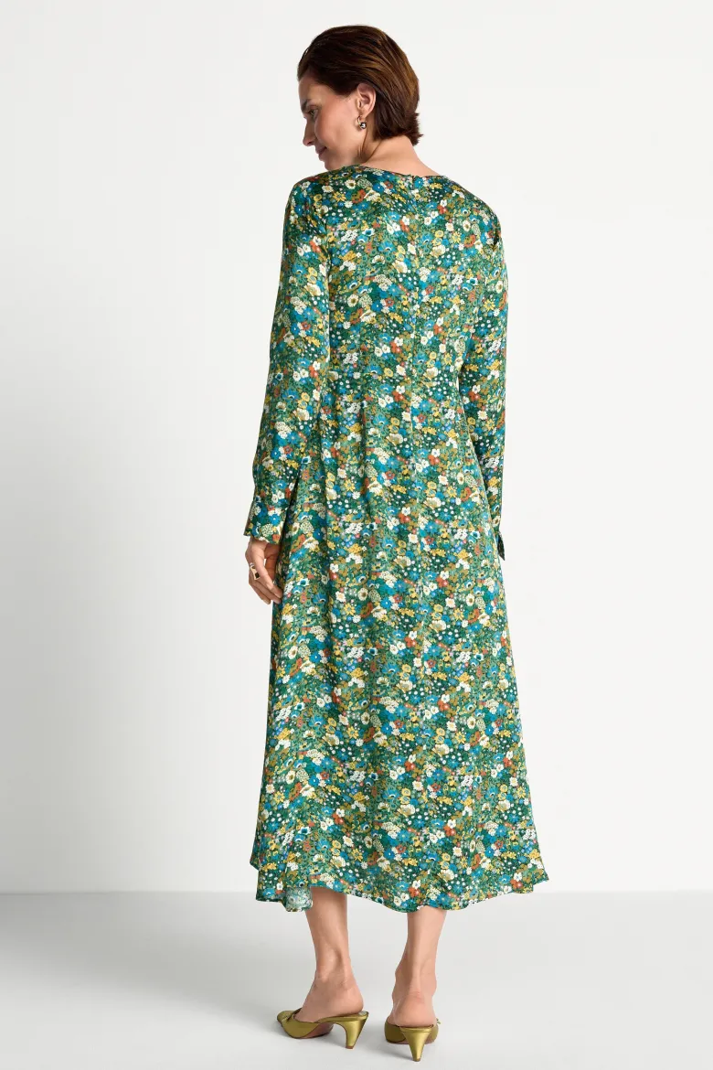 Midikleid mit Schluppe und Blumenprint
