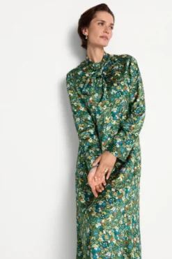 Midikleid mit Schluppe und Blumenprint