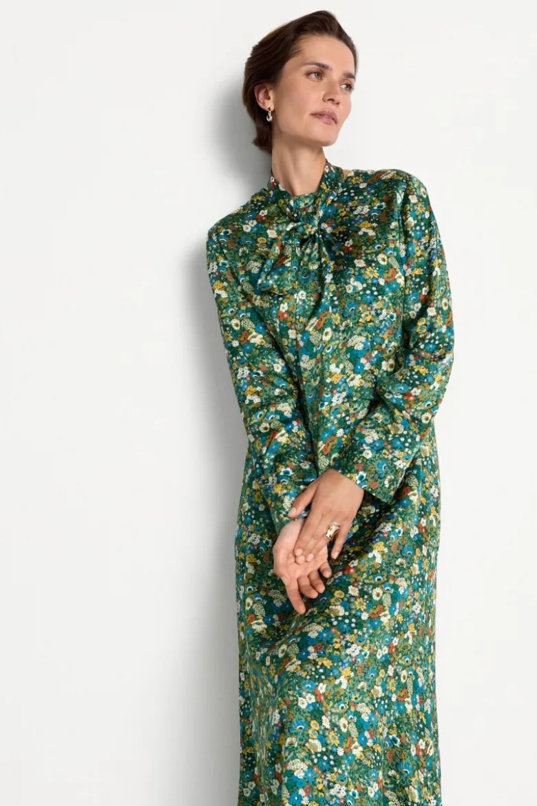 Midikleid mit Schluppe und Blumenprint