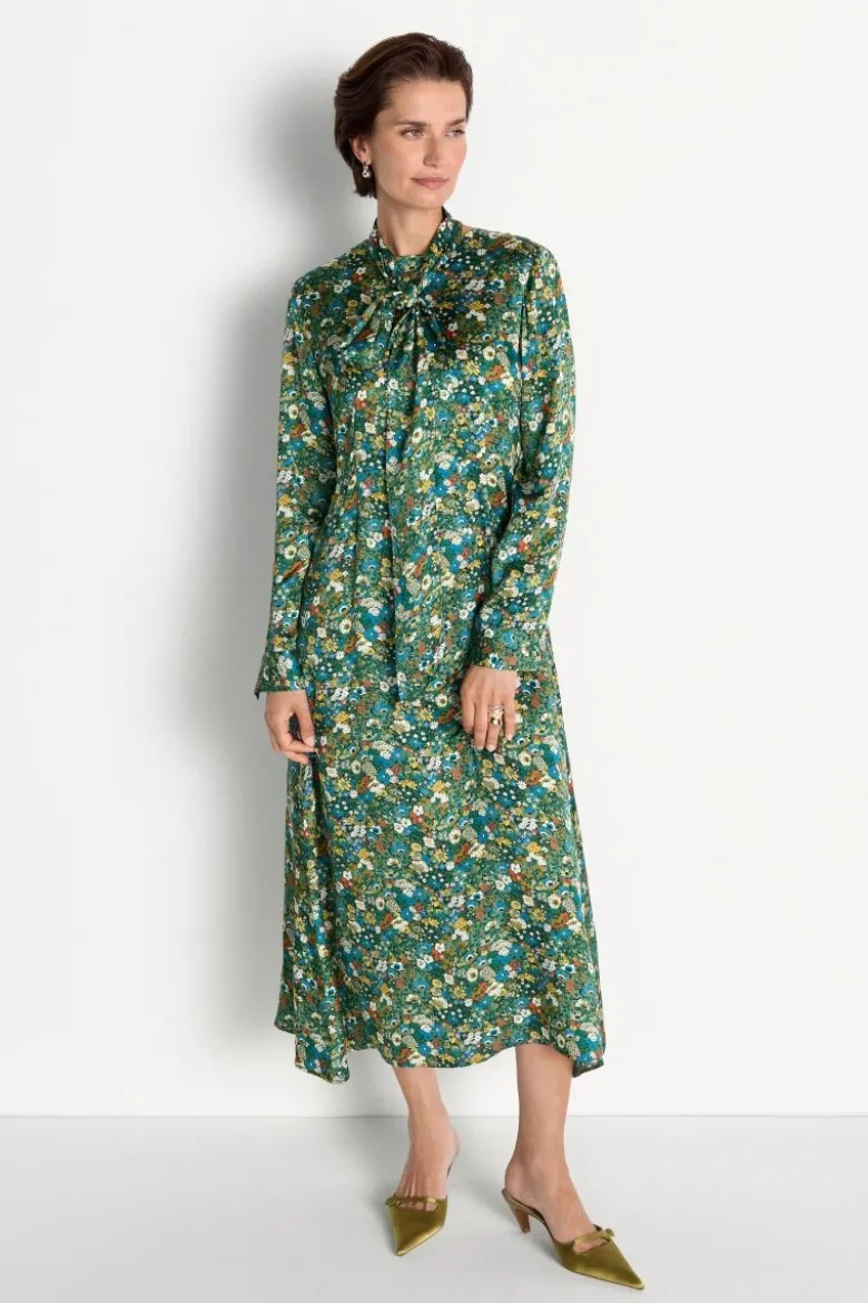 Midikleid mit Schluppe und Blumenprint