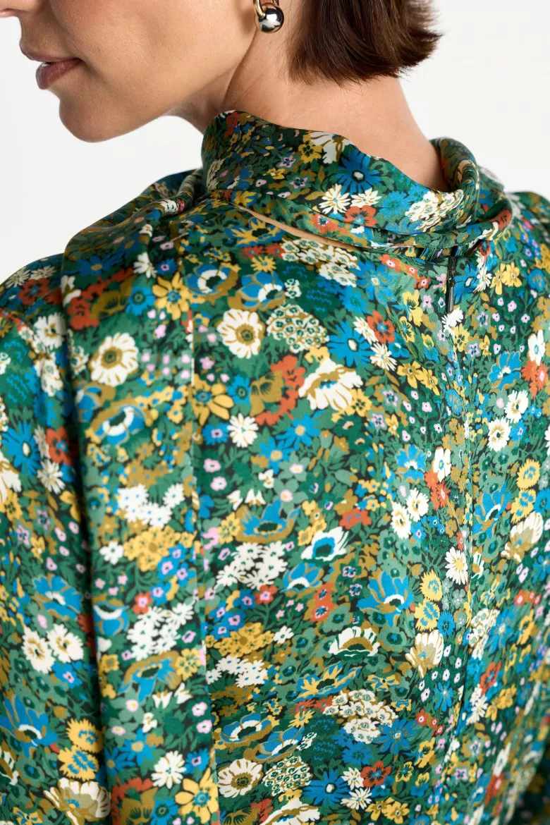 Midikleid mit Schluppe und Blumenprint