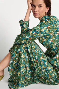 Midikleid mit Schluppe und Blumenprint