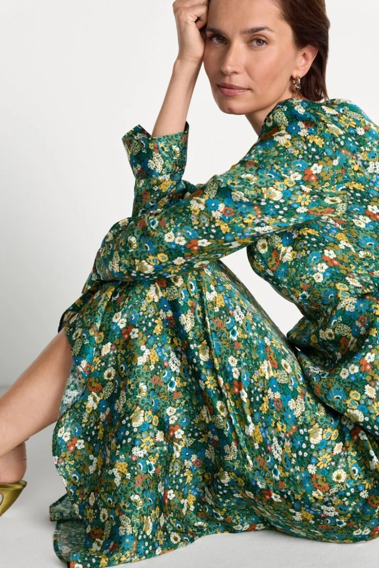 Midikleid mit Schluppe und Blumenprint