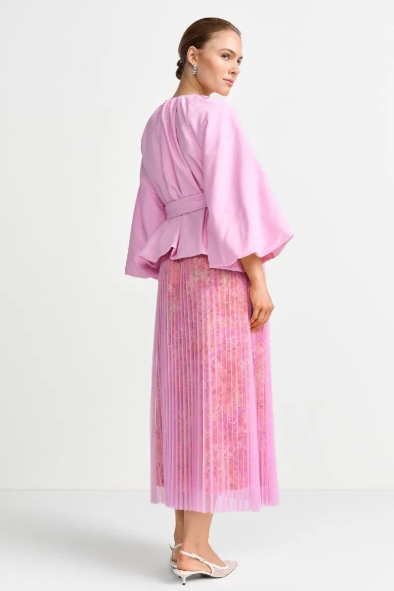 Midi-Plisseerock mit Blumenprint