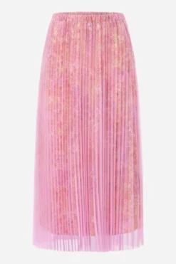 Midi-Plisseerock mit Blumenprint