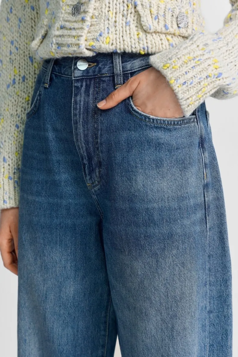Mittelblaue Jeans mit Front-Wash