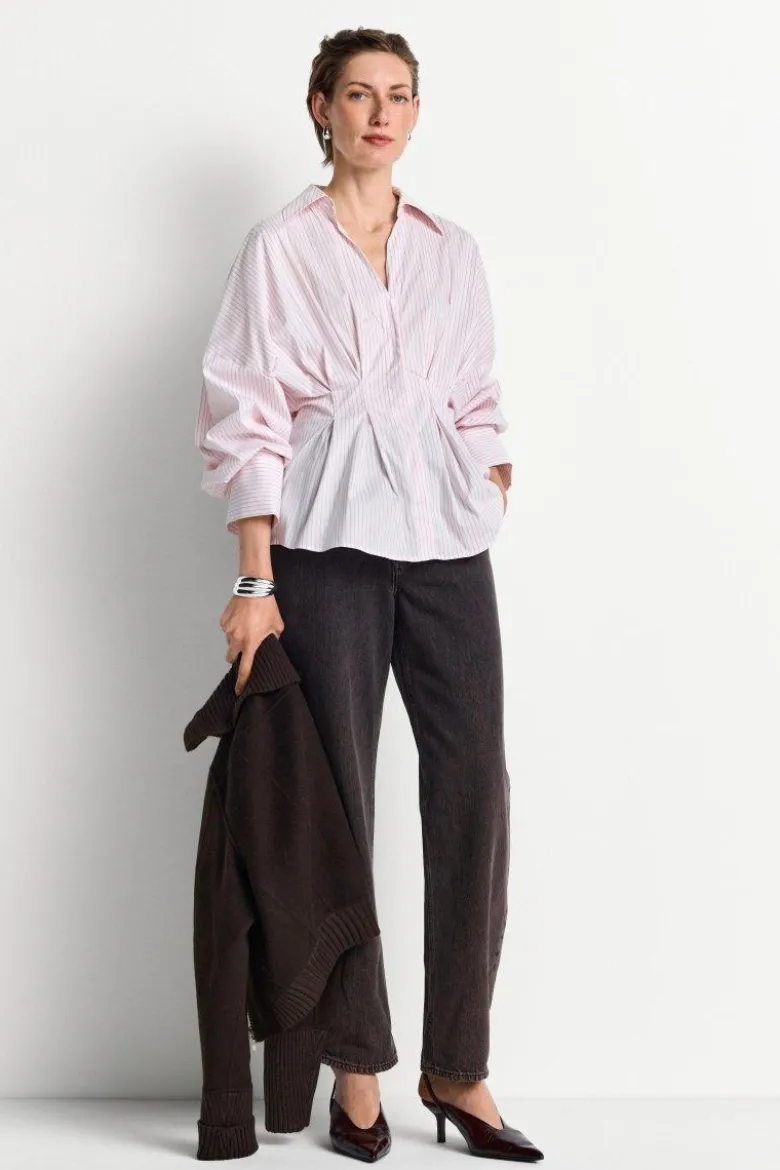 Nadelstreifen-Bluse mit Peplum