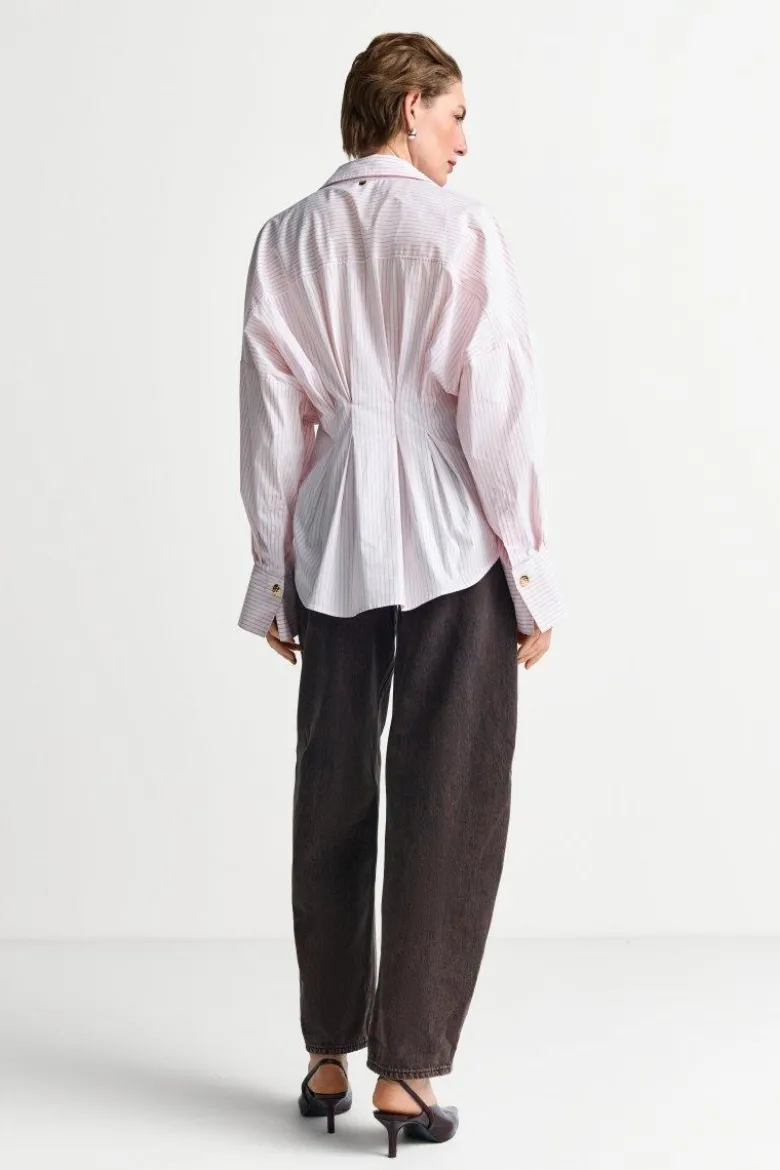 Nadelstreifen-Bluse mit Peplum