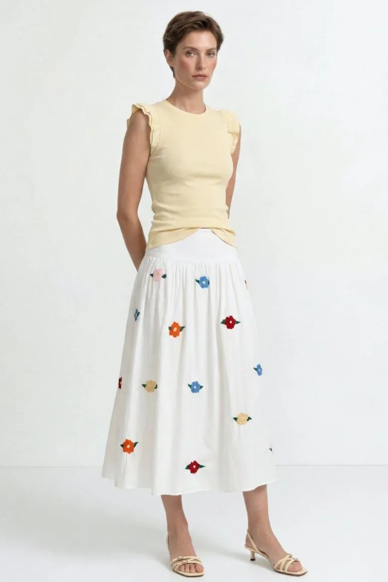 Organic Rib Volant Top