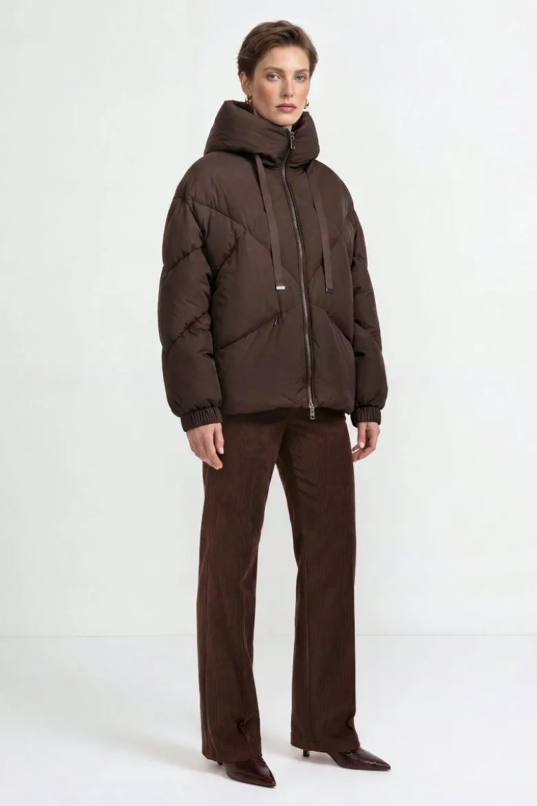 Oversized Daunenjacke mit Kapuze