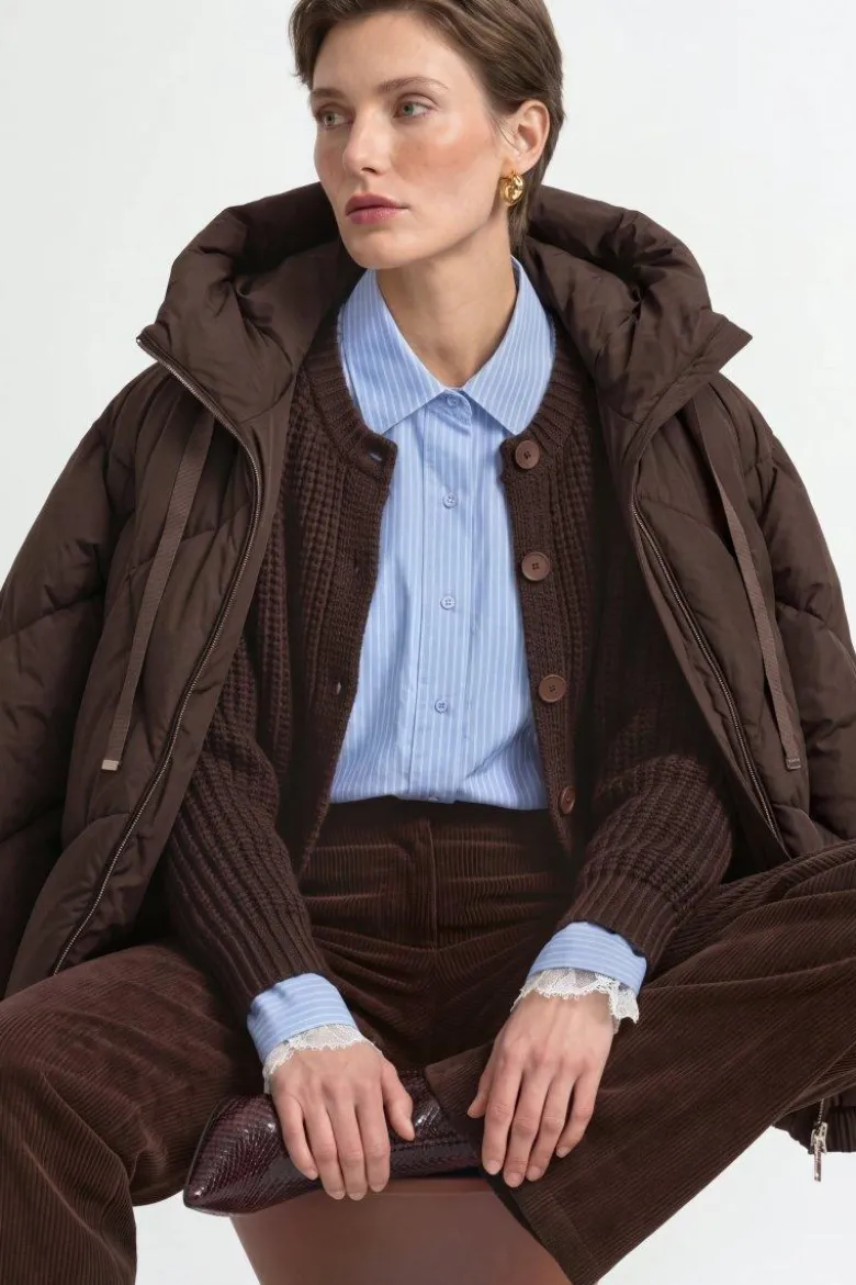 Oversized Daunenjacke mit Kapuze