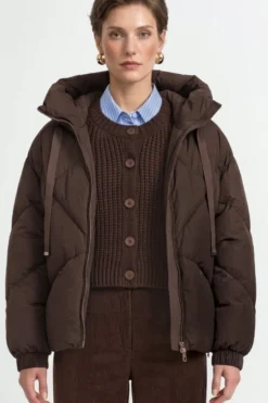 Oversized Daunenjacke mit Kapuze