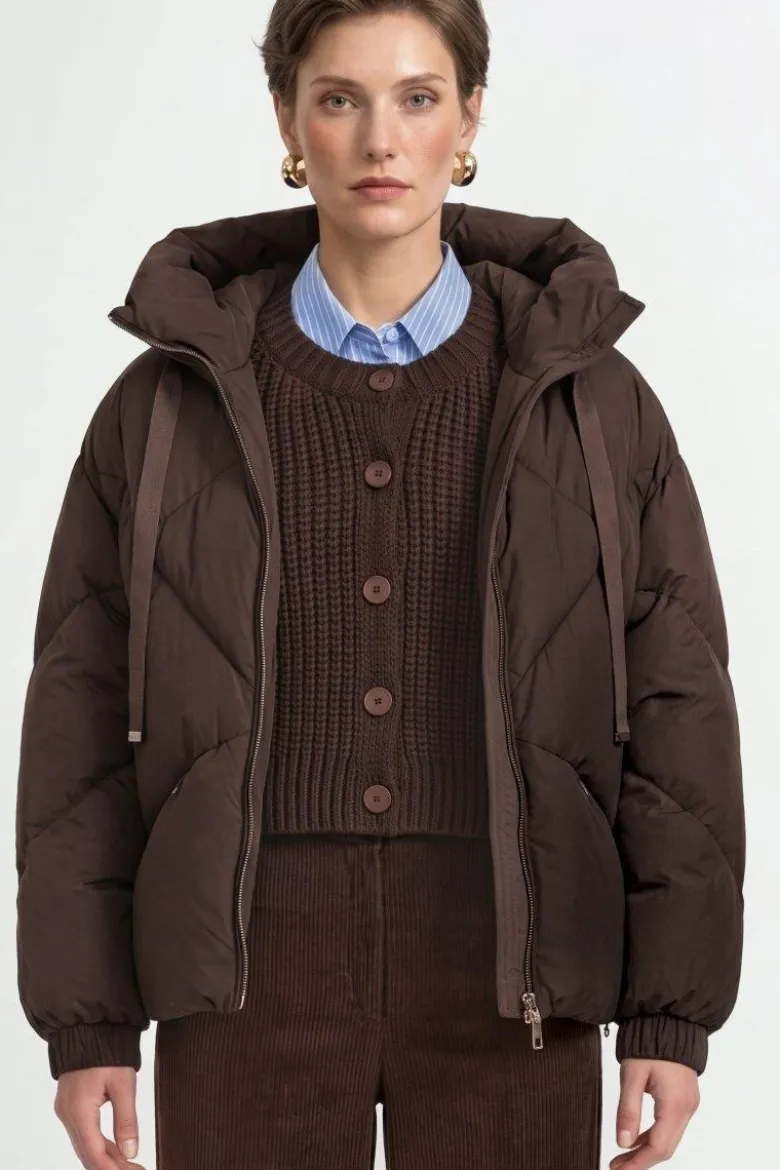 Oversized Daunenjacke mit Kapuze