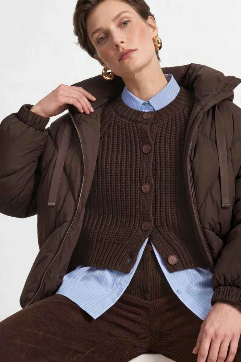 Oversized Daunenjacke mit Kapuze