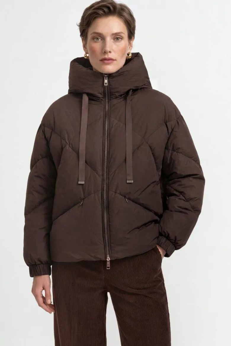 Oversized Daunenjacke mit Kapuze