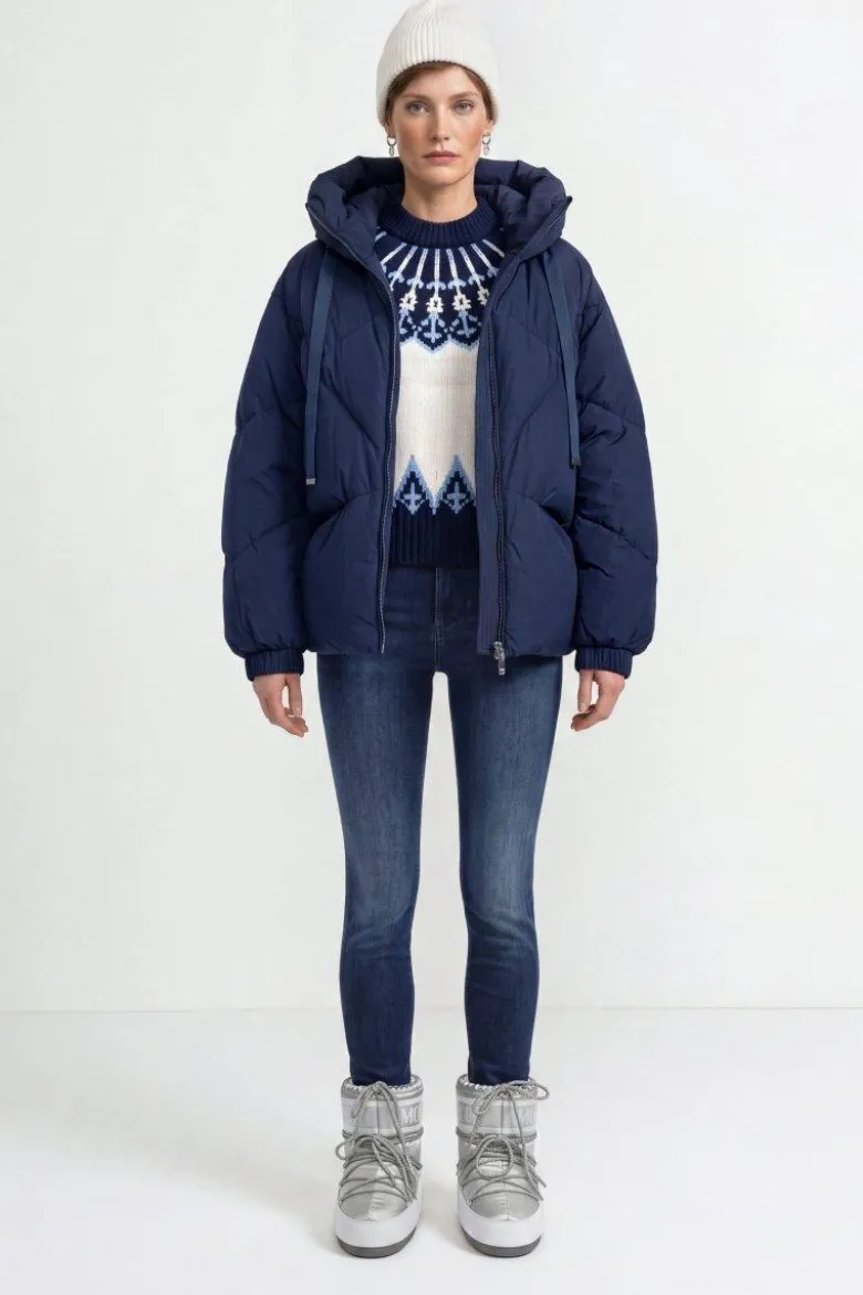 Oversized Daunenjacke mit Kapuze