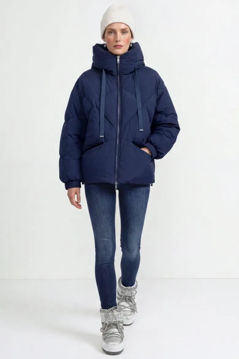 Oversized Daunenjacke mit Kapuze