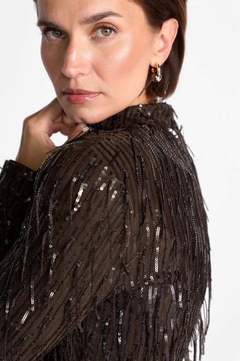 Paillettenkleid mit Fransen
