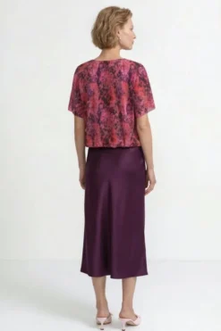Plissee-Shirt mit Print