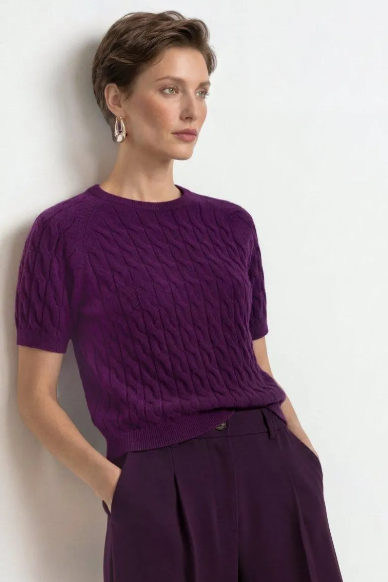 Pullover mit Zopfstrick