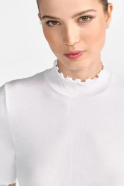 Rippshirt mit Stehkragen