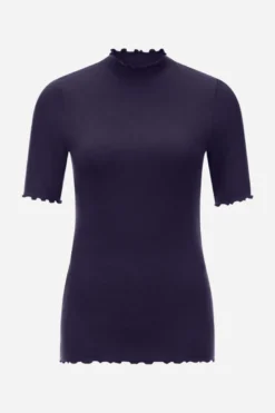 Rippshirt mit Stehkragen