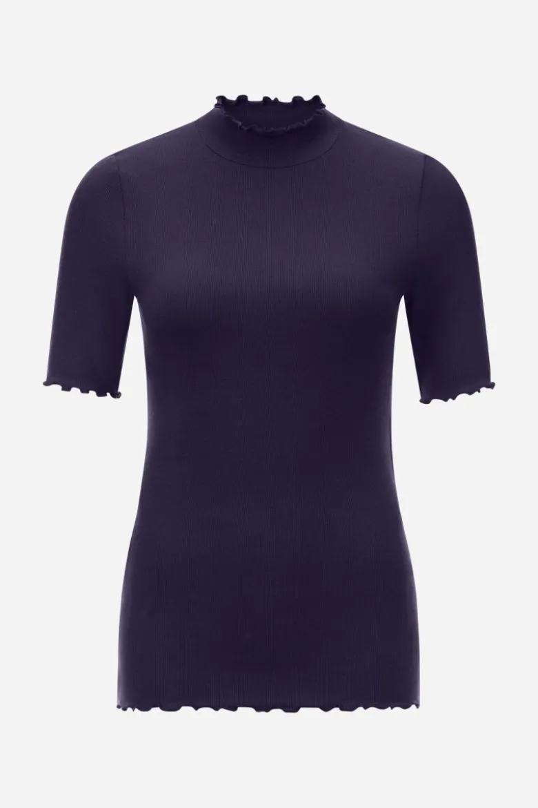 Rippshirt mit Stehkragen